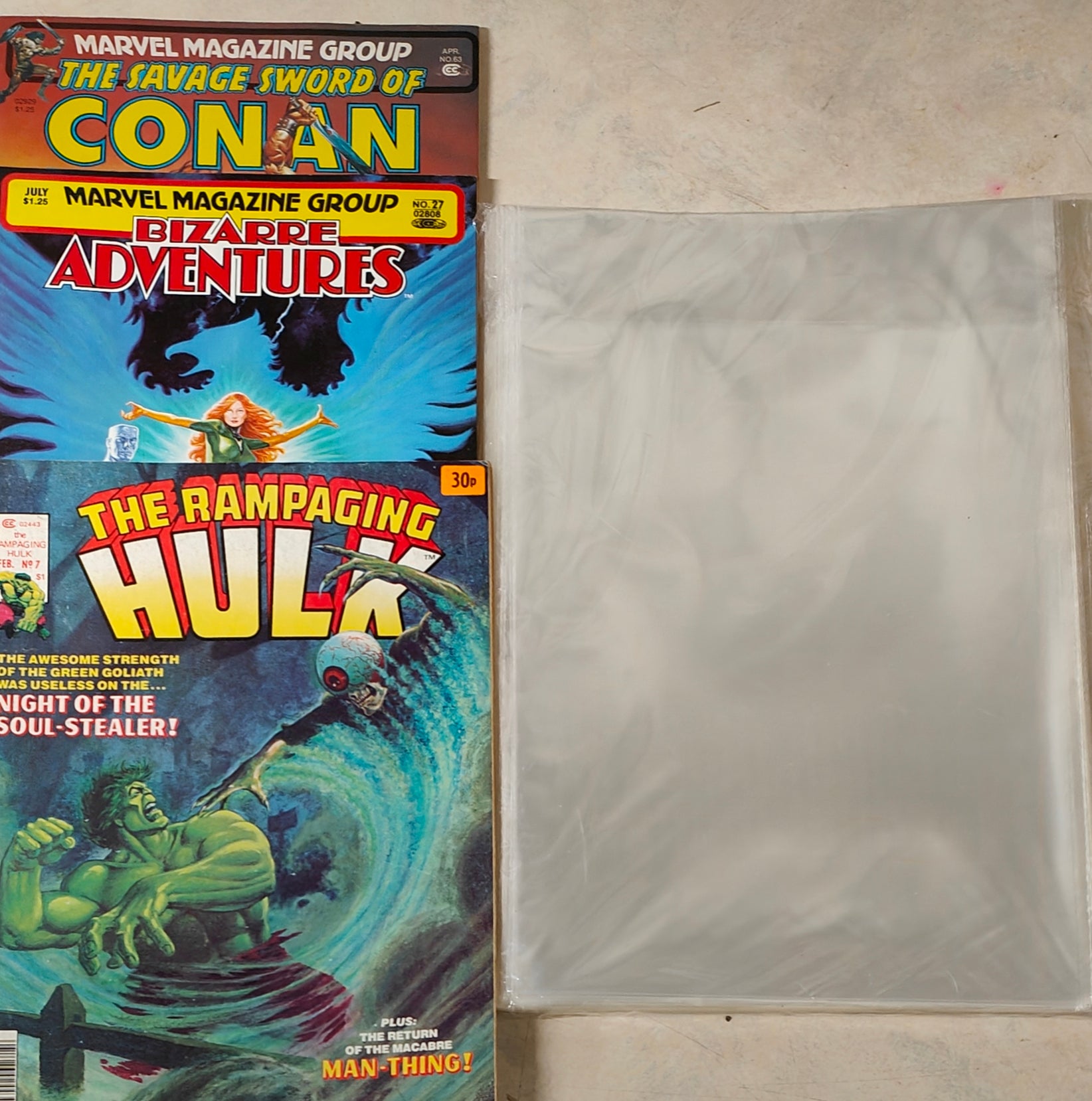 Size E. MAGAZINE SIZE STORAGE BAGS - POLYPROPYLENE PACK OF 100