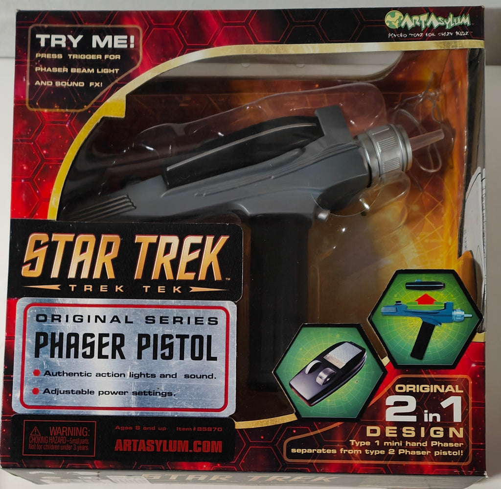 STAR TREK ORIGINAL SERIES PHASER PISTOL - 2 IN 1 DESIGN. ART ASYLUM