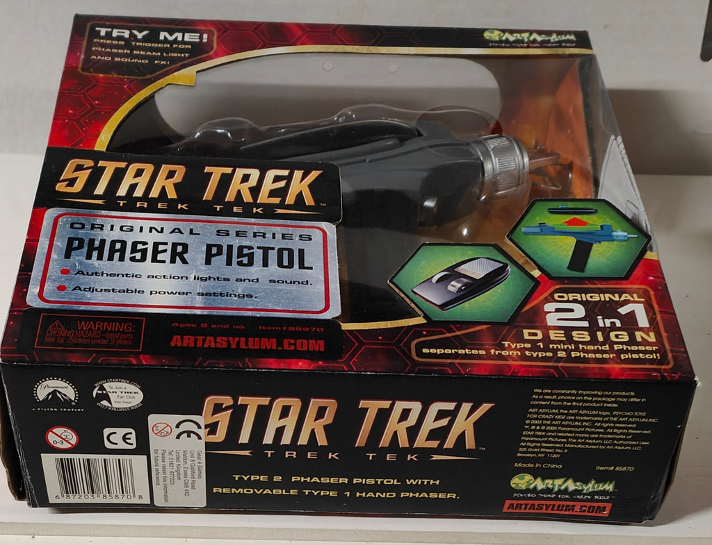 STAR TREK ORIGINAL SERIES PHASER PISTOL - 2 IN 1 DESIGN. ART ASYLUM