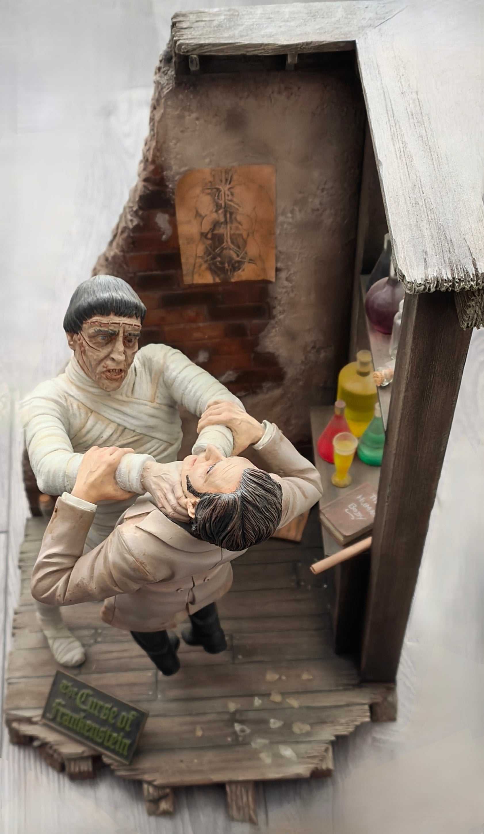 THE CURSE OF FRANKENSTEIN - CUSTOM BUILT AND PAINTED HIGHLY DETAILED DIORAMA KIT 16" TALL