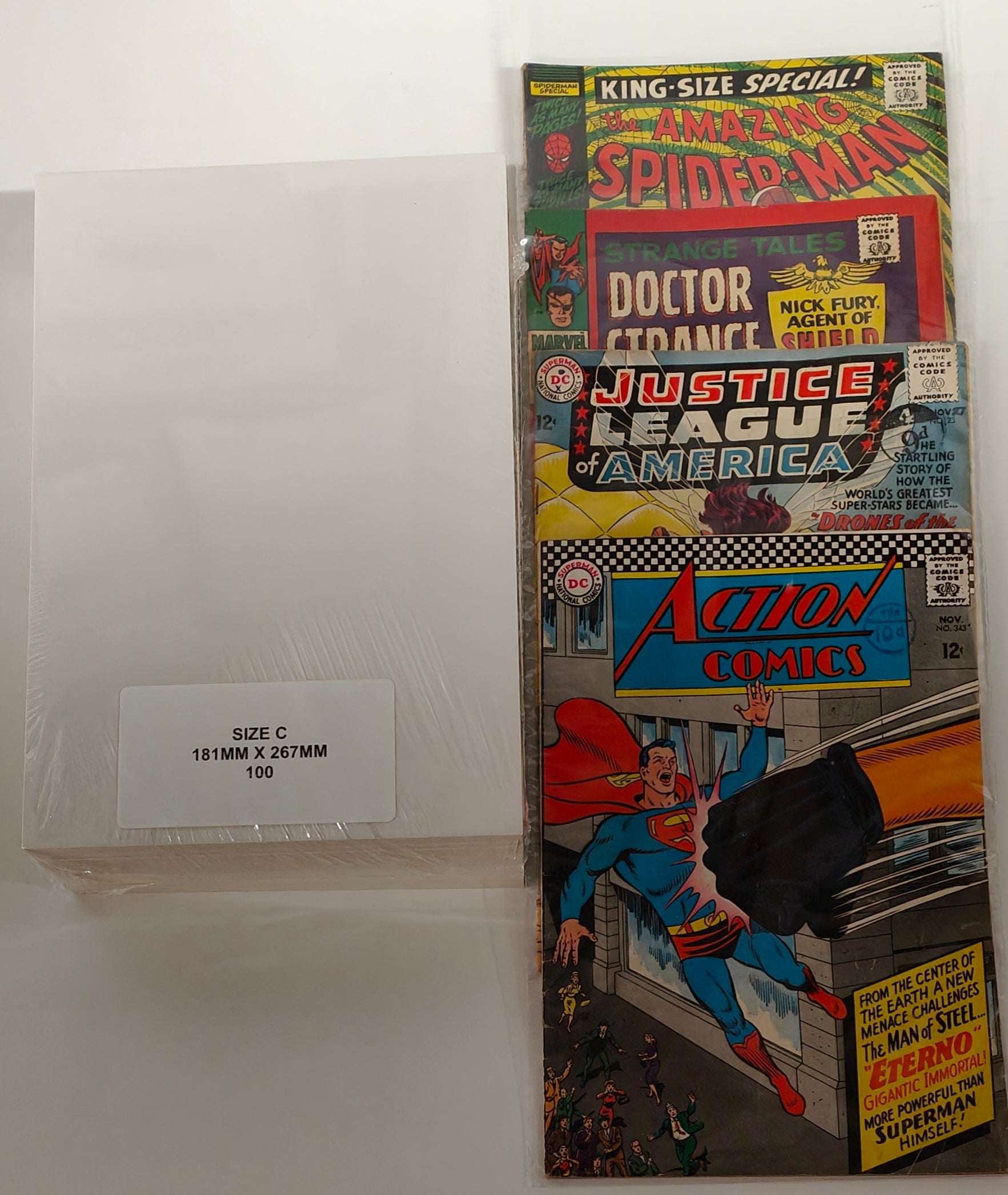 Size C - SILVER AGE SIZE U.S COMIC BAGS